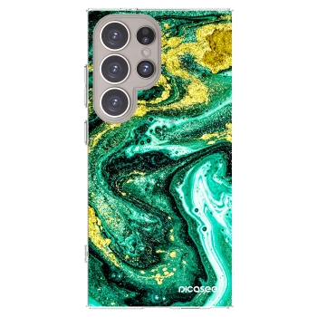 Picasee husă transparentă din silicon pentru Samsung Galaxy S24 Ultra S928B 5G - Green Gold