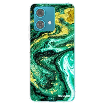Picasee husă transparentă din silicon pentru Motorola Edge 40 Neo - Green Gold