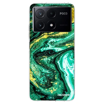 Picasee husă transparentă din silicon pentru Xiaomi Poco X6 Pro - Green Gold