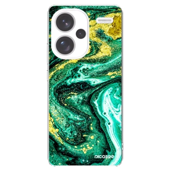 Picasee husă transparentă din silicon pentru Xiaomi Redmi Note 13 Pro+ 5G - Green Gold