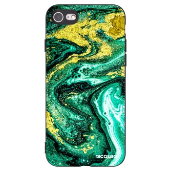 Picasee husă neagră din silicon pentru Apple iPhone 8 - Green Gold