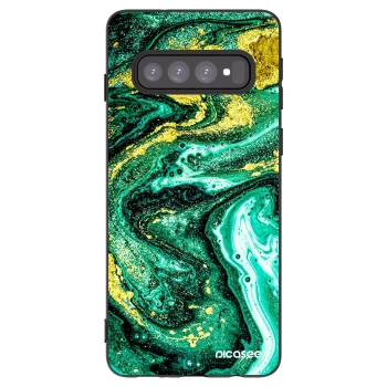 Picasee husă neagră din silicon pentru Samsung Galaxy S10 G973 - Green Gold