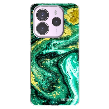 Picasee husă transparentă din silicon pentru Xiaomi Redmi Note 14 5G - Green Gold
