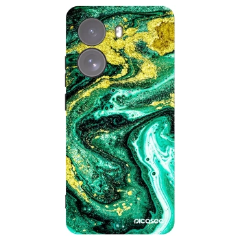 Picasee husă neagră din silicon pentru Xiaomi Poco X7 - Green Gold