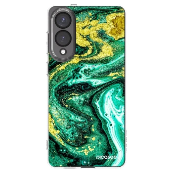 Picasee husă transparentă din silicon pentru Samsung Galaxy S25 Edge 5G - Green Gold