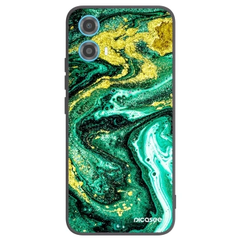 Picasee husă neagră din silicon pentru Motorola Moto G34 5G - Green Gold