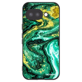 Picasee husă neagră din silicon pentru Google Pixel 9a - Green Gold