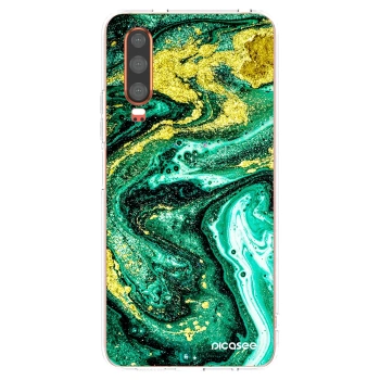 Picasee husă transparentă din silicon pentru Huawei P30 - Green Gold