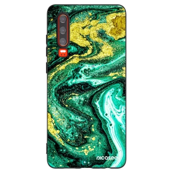 Picasee husă neagră din silicon pentru Huawei P30 - Green Gold