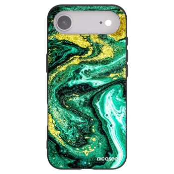 Picasee husă neagră din silicon pentru Apple iPhone Air - Green Gold