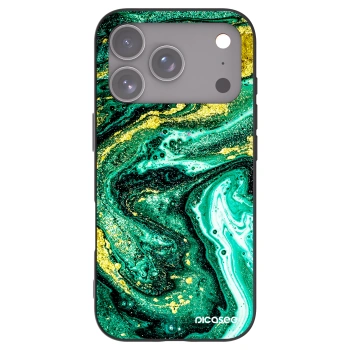 Picasee husă neagră din silicon pentru Apple iPhone 17 Pro - Green Gold