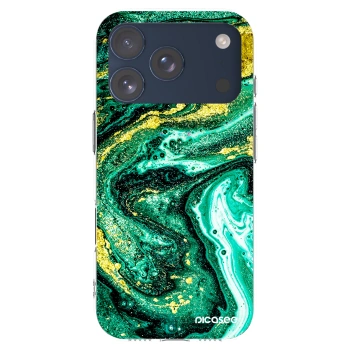Picasee husă transparentă din silicon pentru Apple iPhone 17 Pro - Green Gold