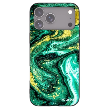 Picasee husă neagră din silicon pentru Apple iPhone 17 Pro Max - Green Gold