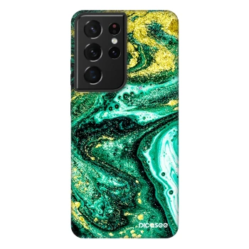 Picasee Fashion Case pentru Samsung Galaxy S21 Ultra 5G G998B - Green Gold