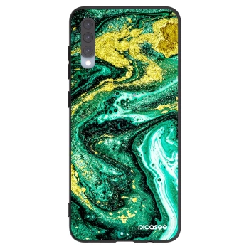 Picasee husă neagră din silicon pentru Samsung Galaxy A70 A705F - Green Gold