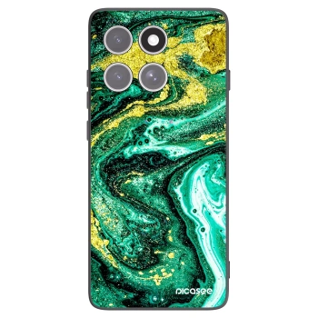 Picasee husă neagră din silicon pentru Motorola Edge 60 Fusion - Green Gold