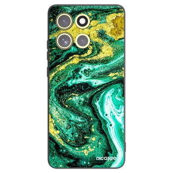 Picasee husă neagră din silicon pentru Motorola Moto G86 Power 5G - Green Gold