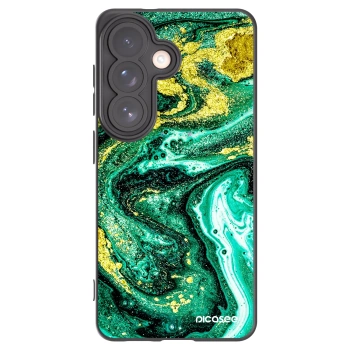 Picasee husă neagră din silicon pentru Samsung Galaxy S26 - Green Gold