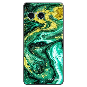 Picasee husă neagră din silicon pentru Sony Xperia 10 VII - Green Gold