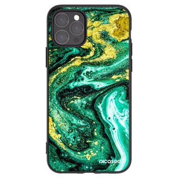 Picasee husă neagră din silicon pentru Apple iPhone 11 Pro - Green Gold