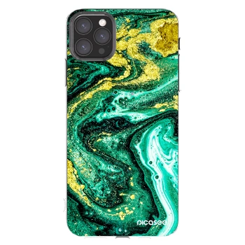 Picasee husă transparentă din silicon pentru Apple iPhone 11 Pro Max - Green Gold