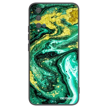Picasee husă neagră din silicon pentru Huawei Nova 5T - Green Gold