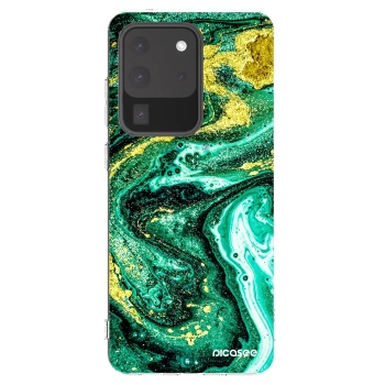 Picasee husă transparentă din silicon pentru Samsung Galaxy S20 Ultra 5G G988F - Green Gold