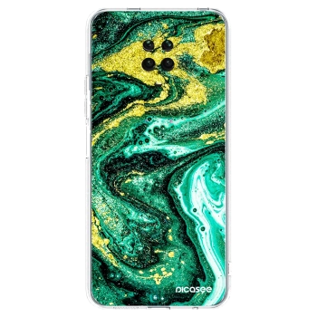 Picasee husă transparentă din silicon pentru Xiaomi Redmi Note 9 Pro - Green Gold