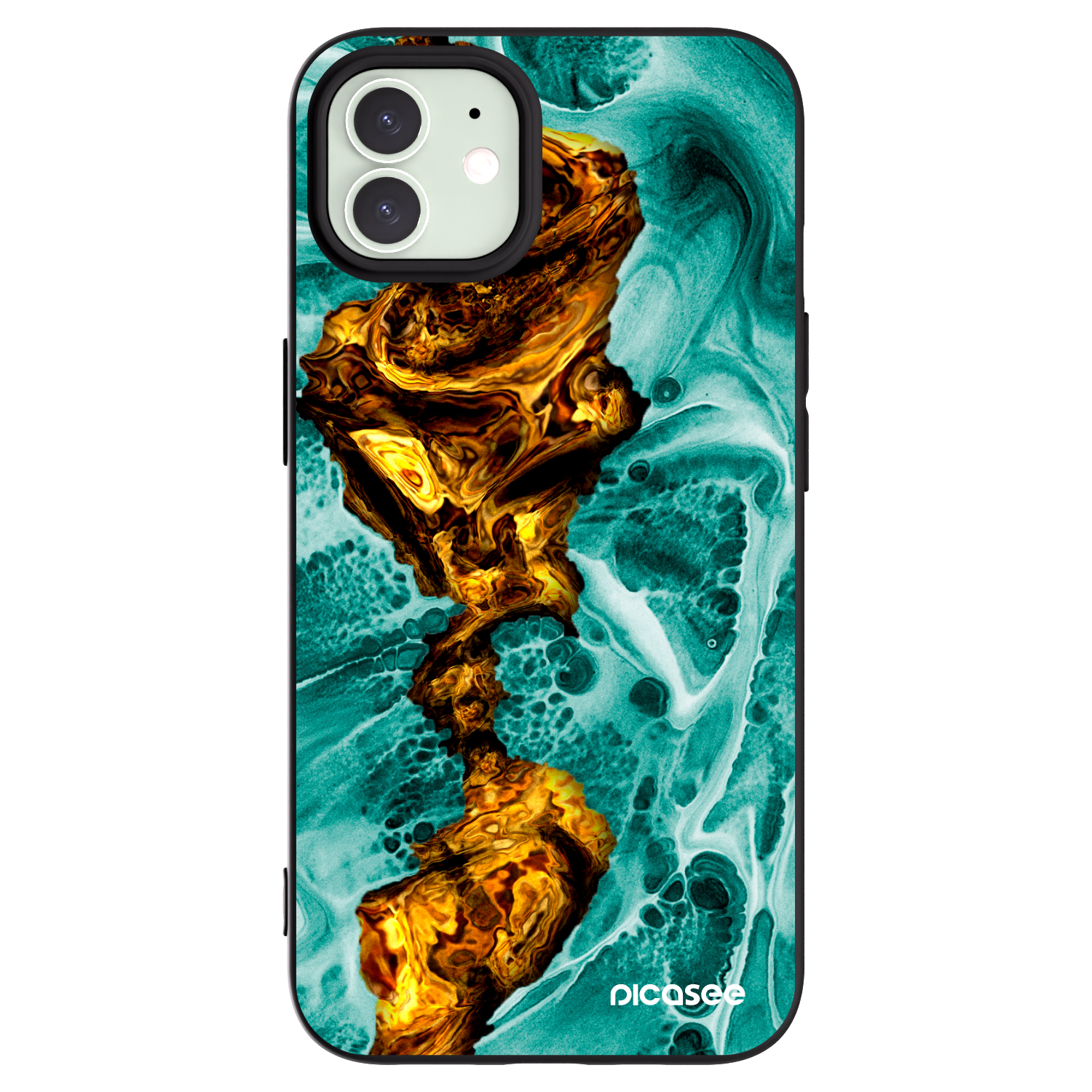 Picasee husă neagră din silicon pentru Apple iPhone 12 Pro - Goldsky