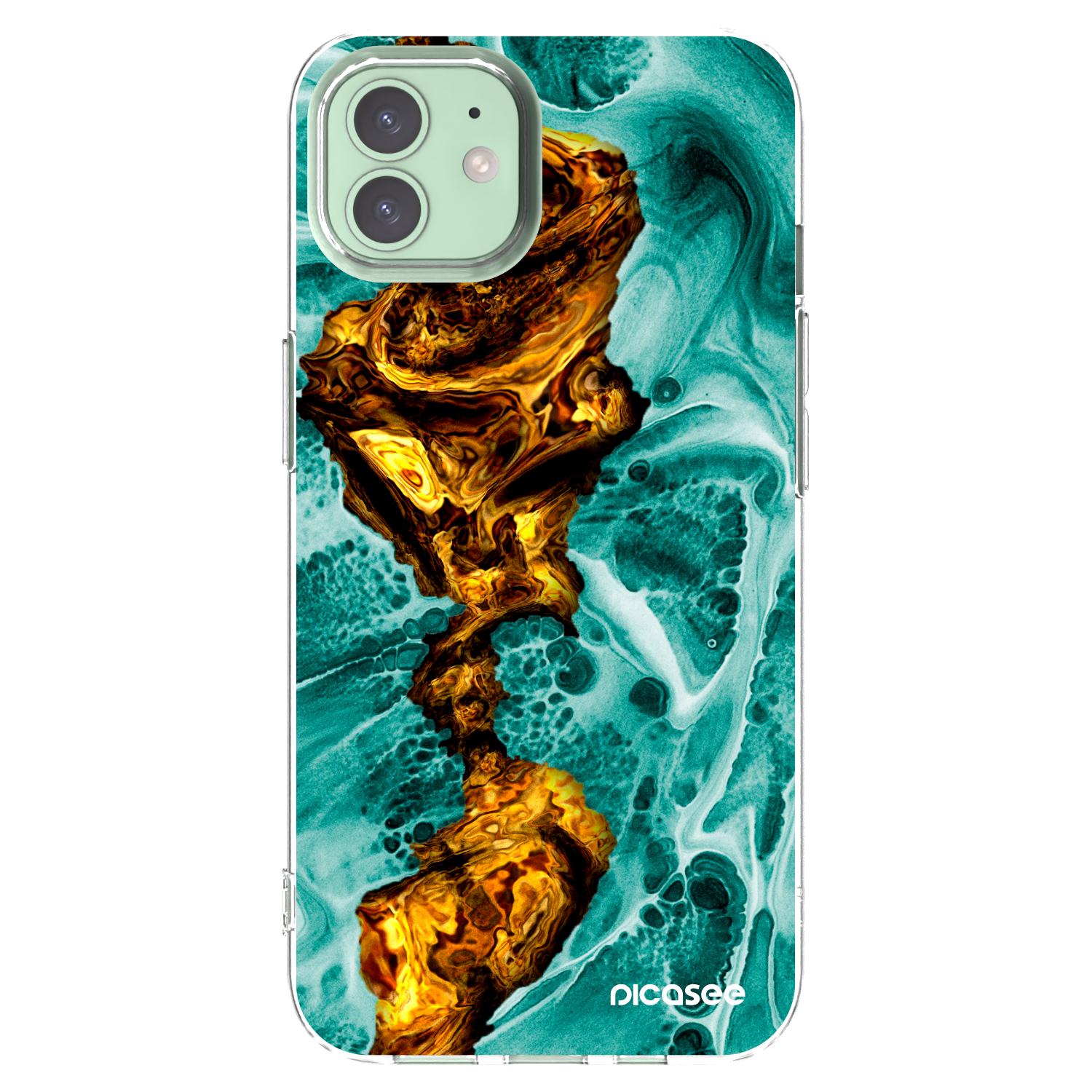 Picasee husă transparentă din silicon pentru Apple iPhone 12 Pro - Goldsky