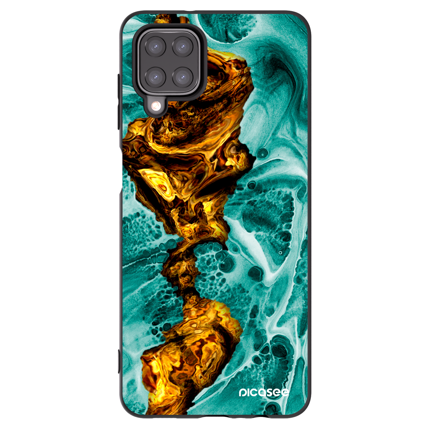 Picasee husă neagră din silicon pentru Samsung Galaxy A12 A125F - Goldsky