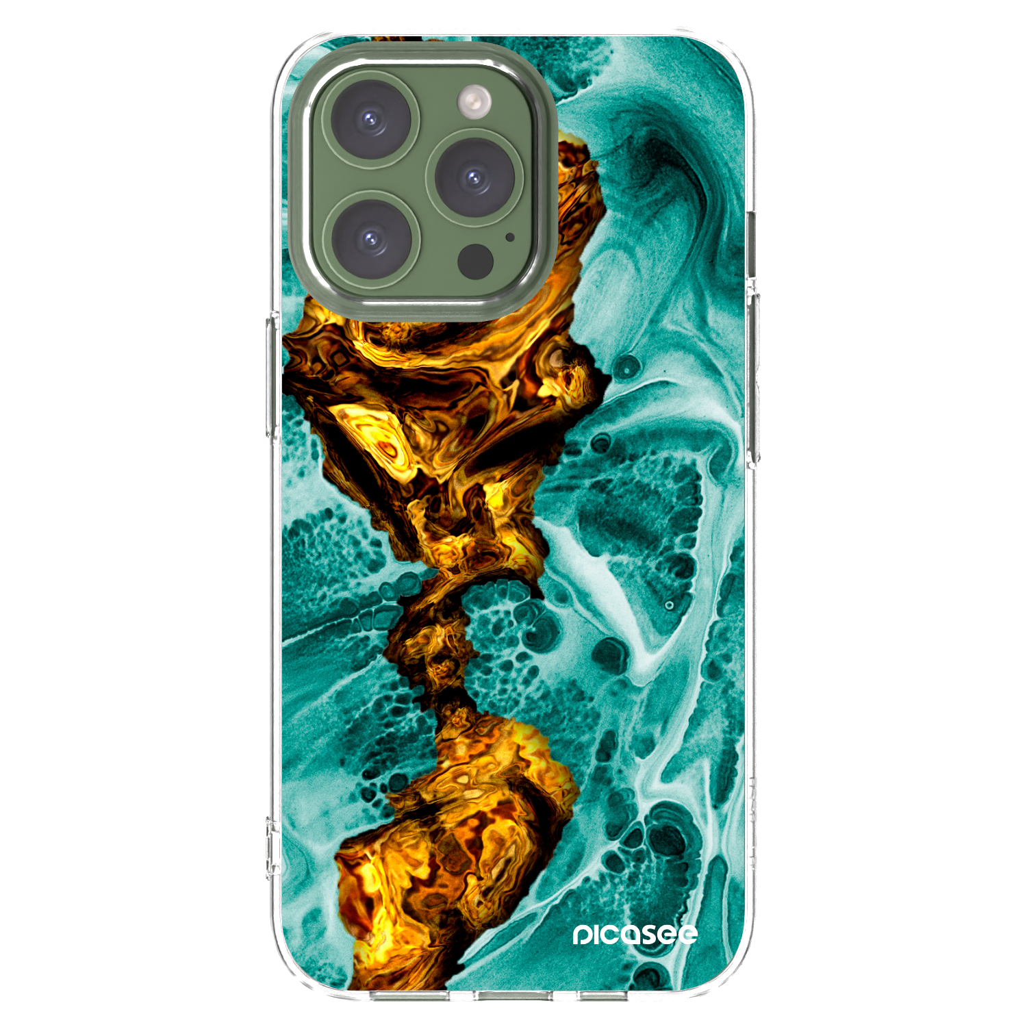 Picasee husă transparentă din silicon pentru Apple iPhone 13 Pro - Goldsky