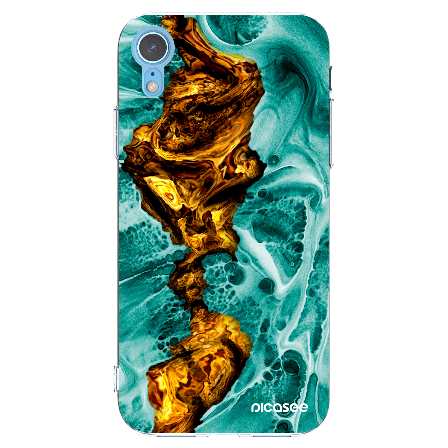 Picasee husă transparentă din silicon pentru Apple iPhone XR - Goldsky