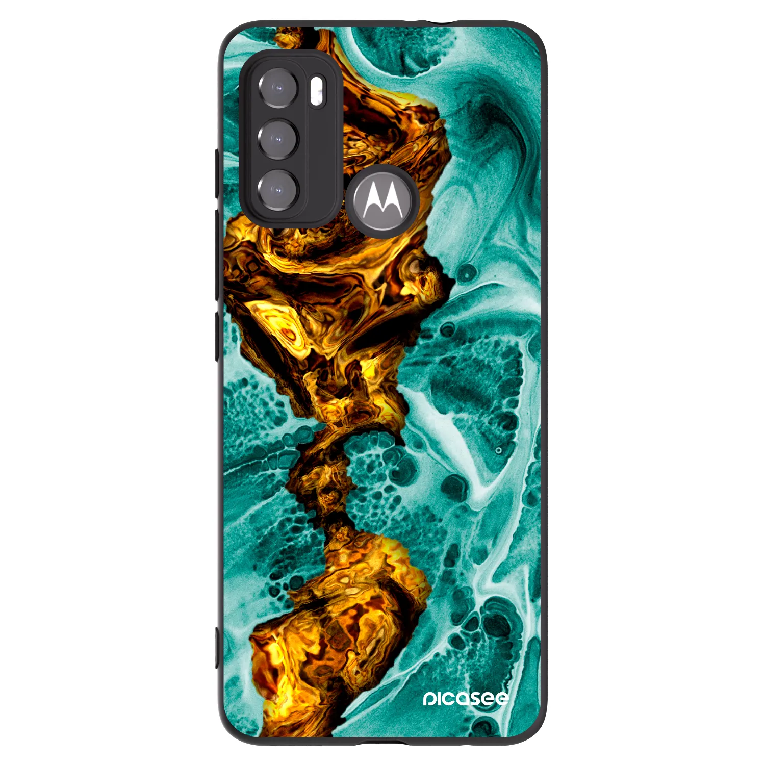 Picasee husă neagră din silicon pentru Motorola Moto G60 - Goldsky