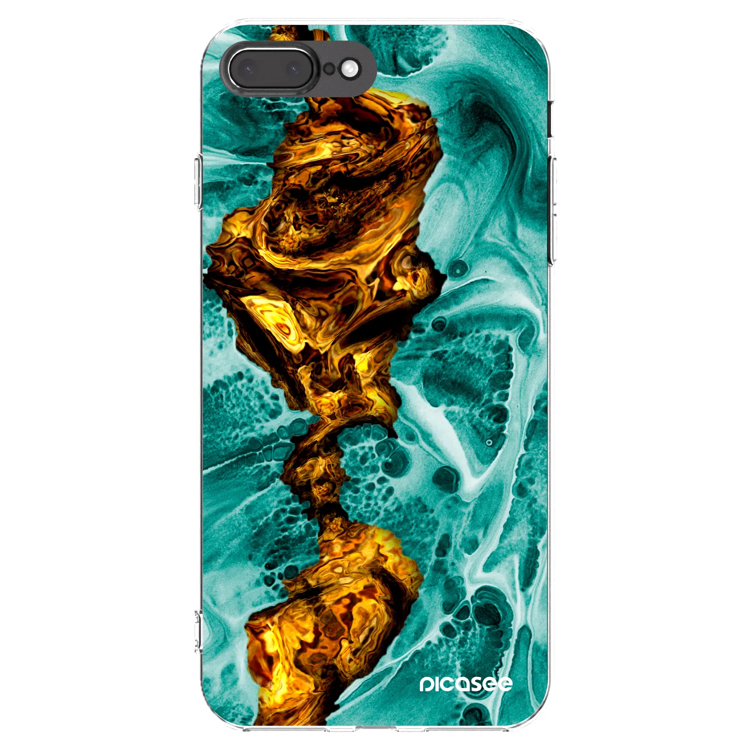 Picasee husă transparentă din silicon pentru Apple iPhone 7 Plus - Goldsky