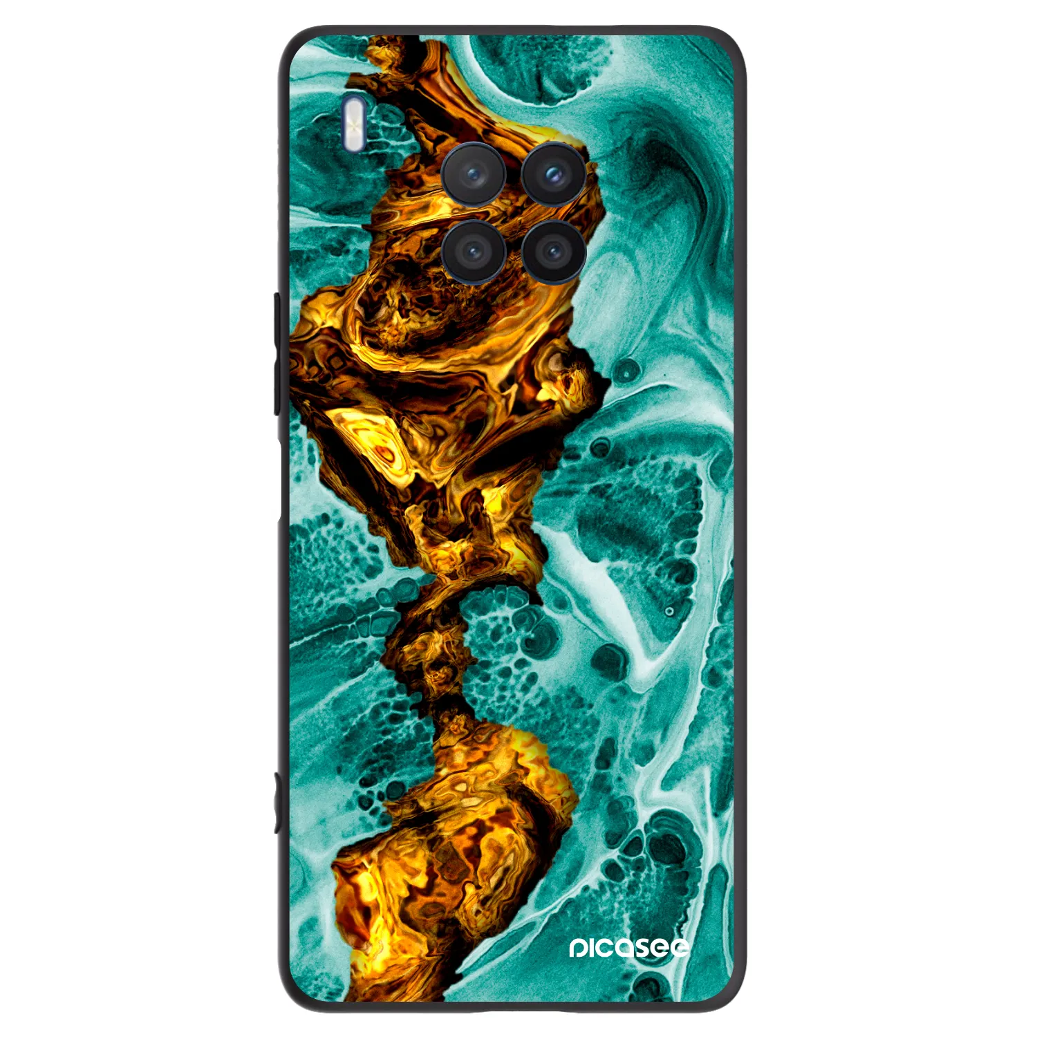 Picasee husă neagră din silicon pentru Honor 50 Lite - Goldsky
