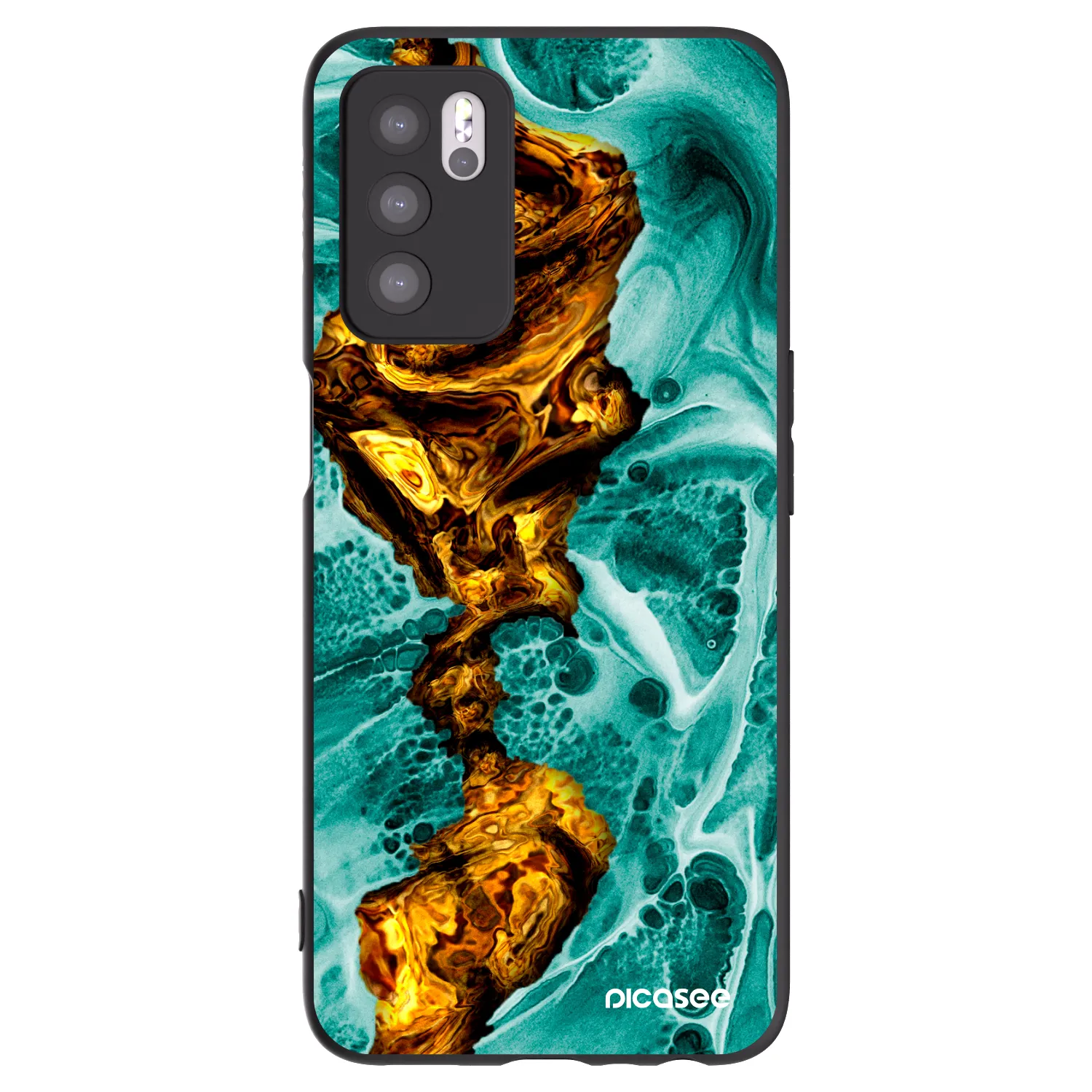 Picasee husă neagră din silicon pentru OPPO A16s - Goldsky