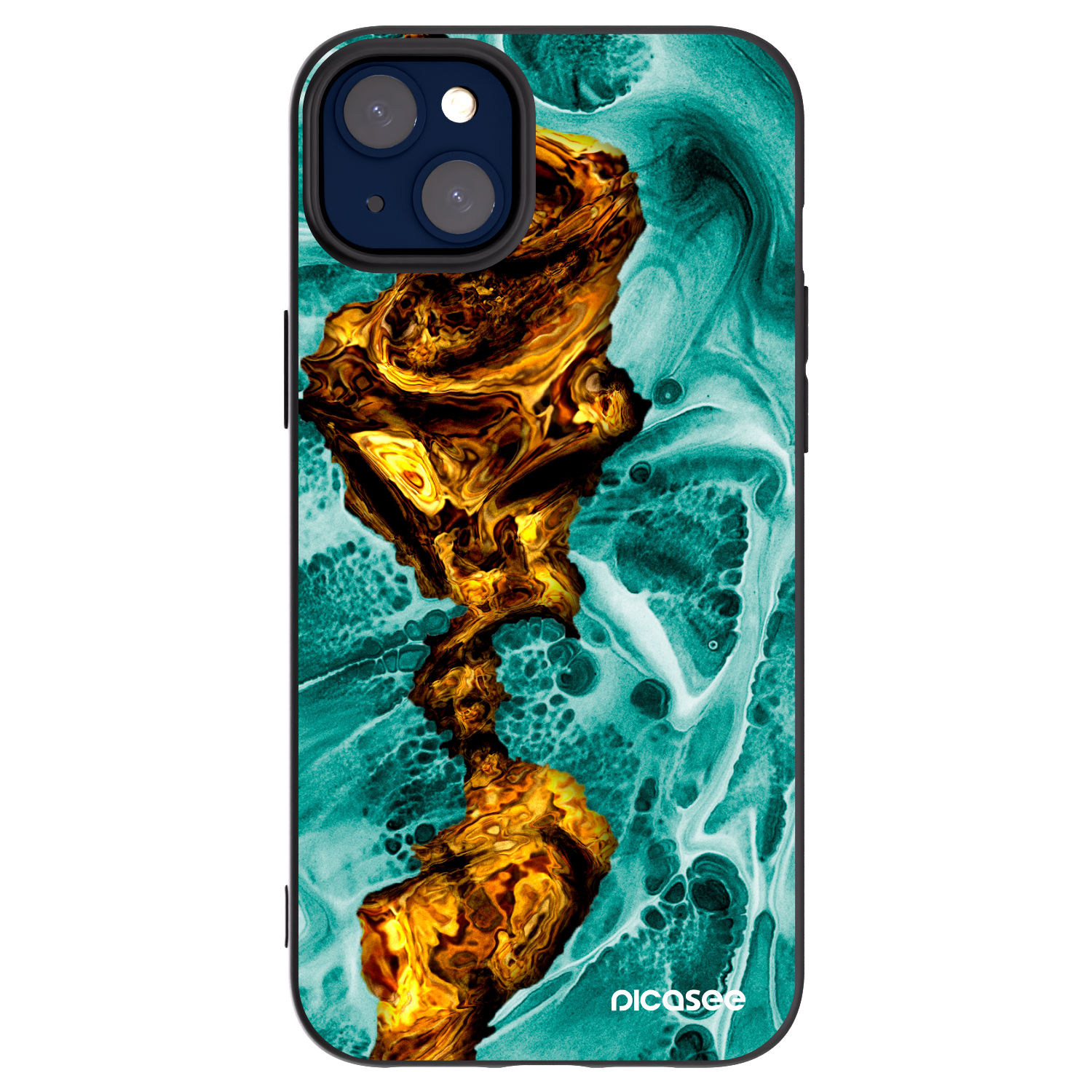 Picasee husă neagră din silicon pentru Apple iPhone 14 Plus - Goldsky