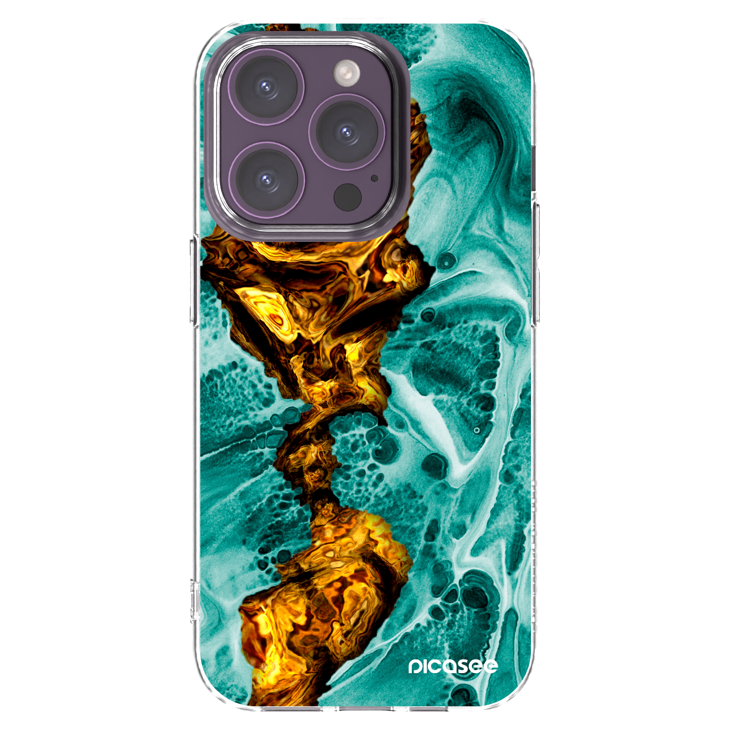 Picasee husă transparentă din silicon pentru Apple iPhone 14 Pro - Goldsky