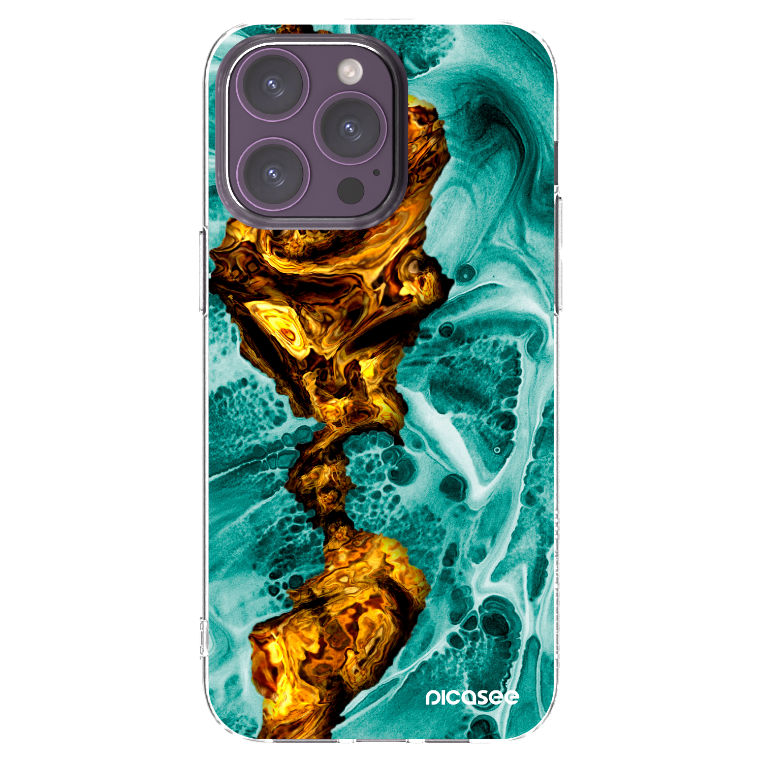 Picasee husă transparentă din silicon pentru Apple iPhone 14 Pro Max - Goldsky