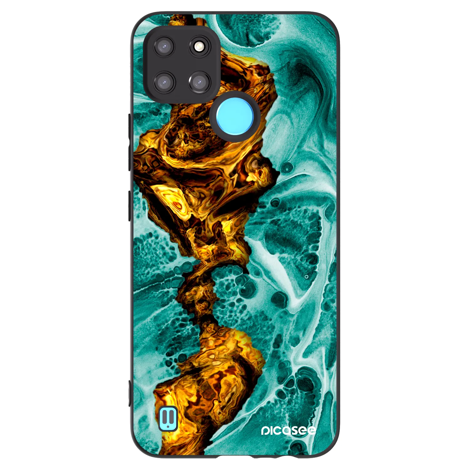 Picasee husă neagră din silicon pentru Realme C21Y - Goldsky