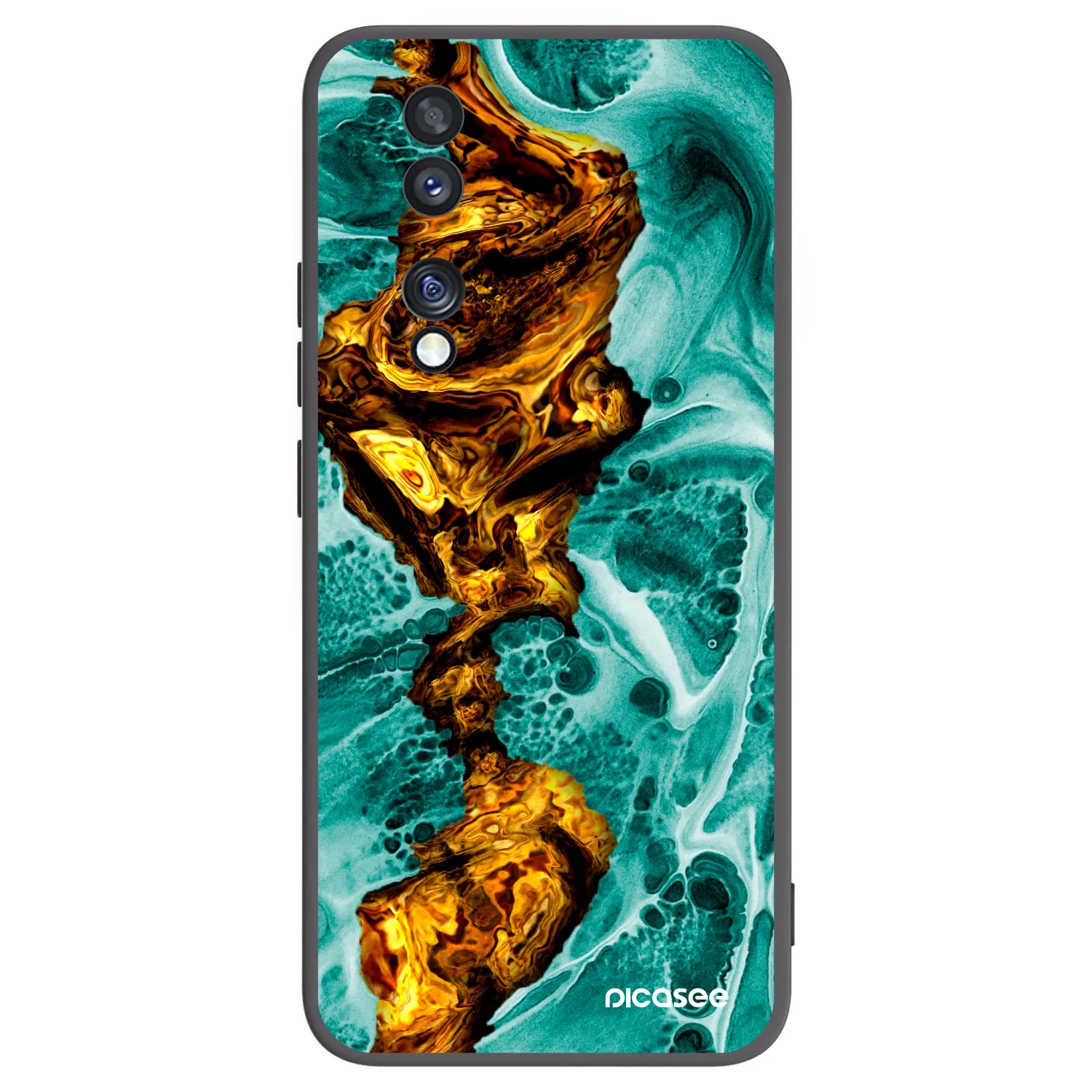 Picasee husă neagră din silicon pentru Honor 70 - Goldsky