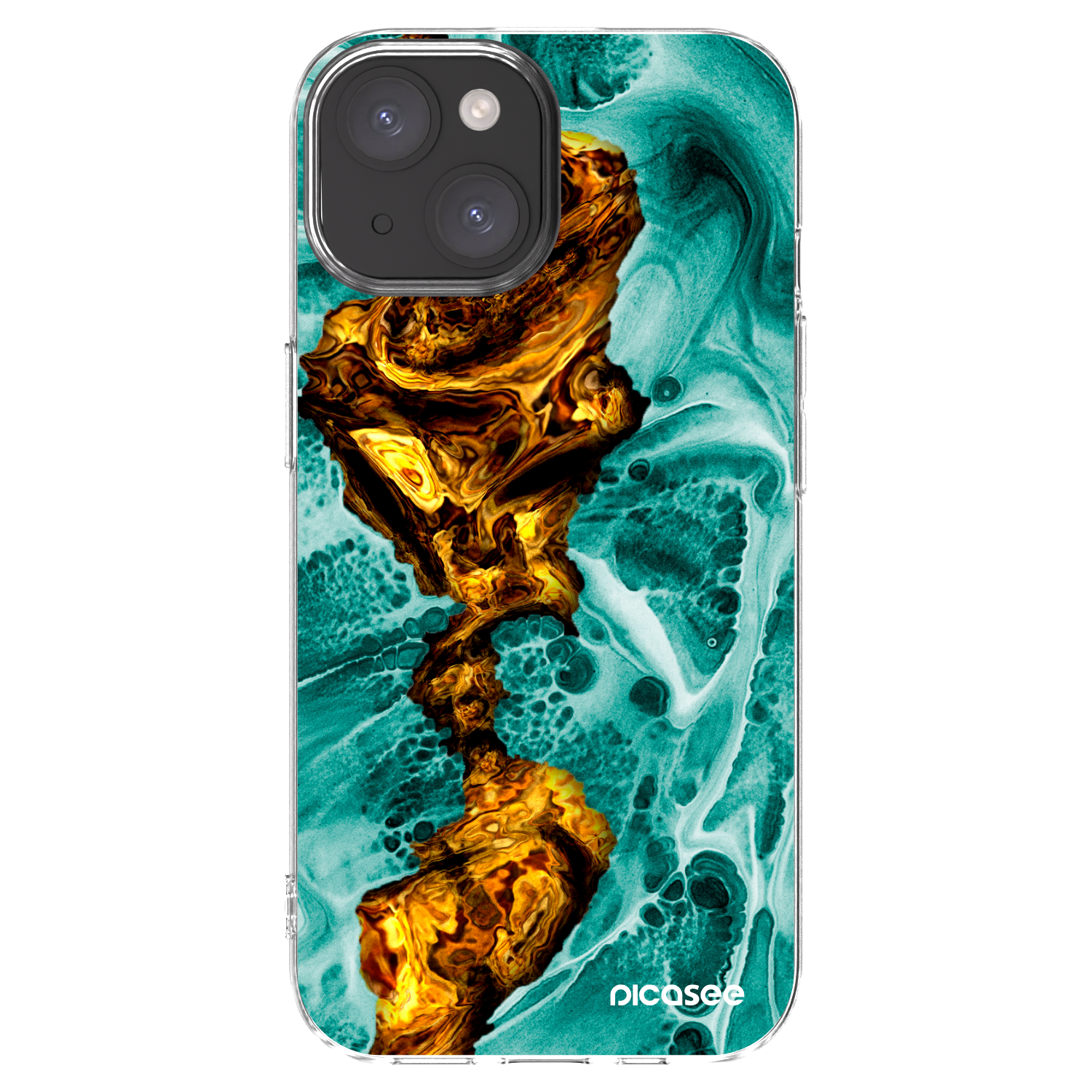 Picasee husă transparentă din silicon pentru Apple iPhone 15 - Goldsky