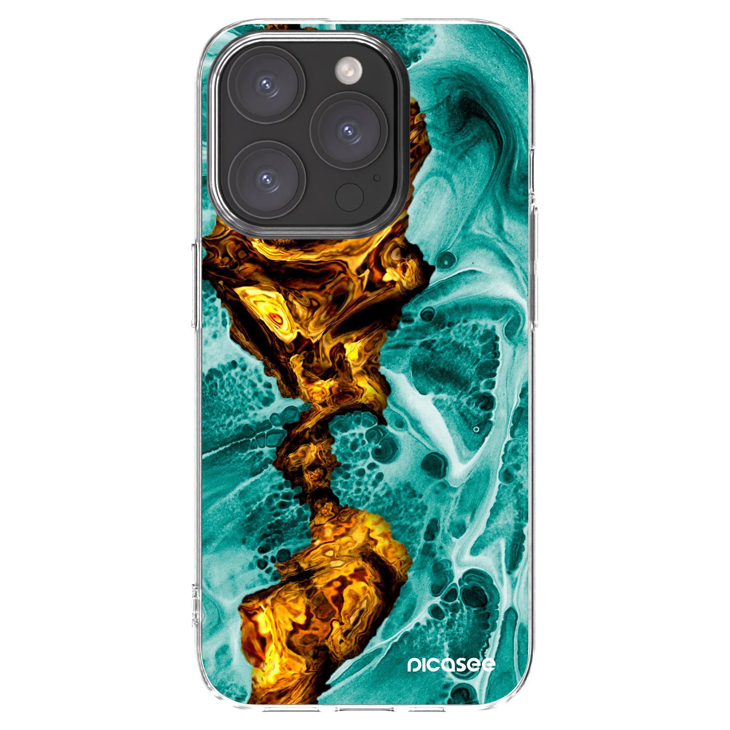 Picasee husă transparentă din silicon pentru Apple iPhone 15 Pro - Goldsky
