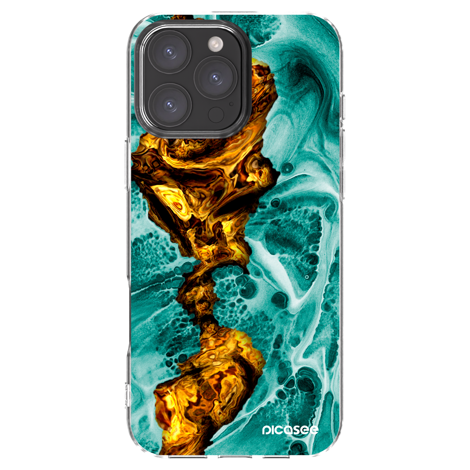 Picasee husă transparentă din silicon pentru Apple iPhone 16 Pro Max - Goldsky