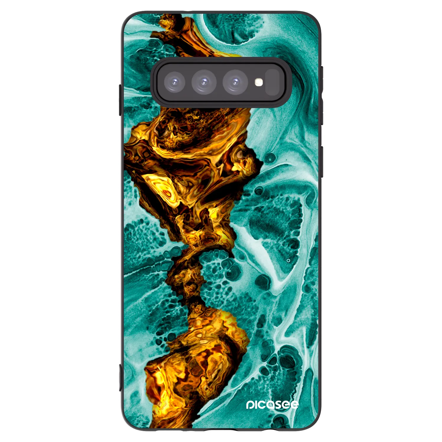 Picasee husă neagră din silicon pentru Samsung Galaxy S10 G973 - Goldsky