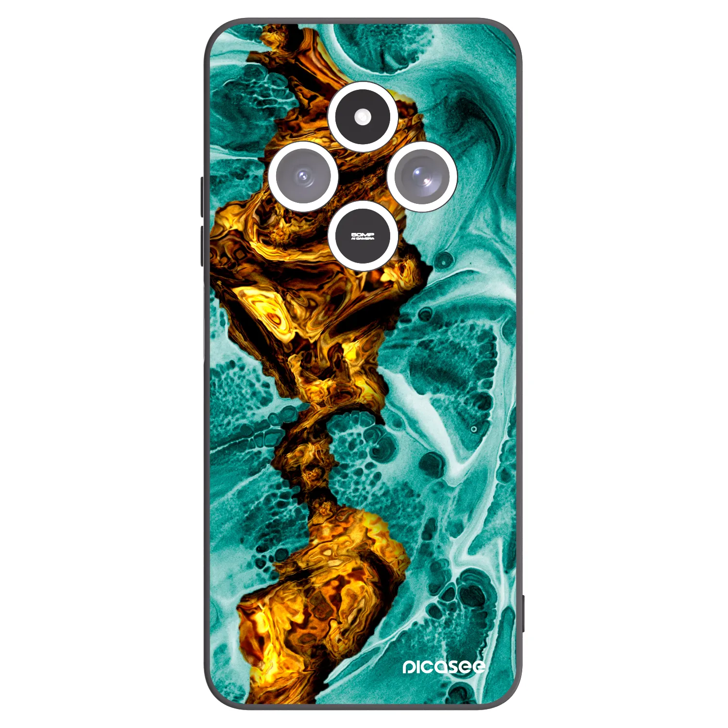 Picasee husă neagră din silicon pentru Xiaomi Redmi 14C - Goldsky