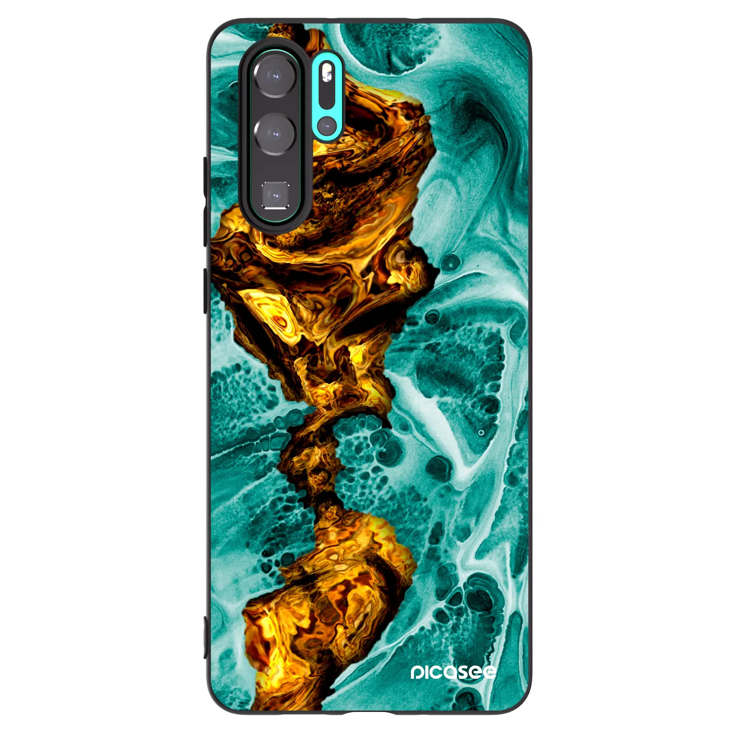 Picasee husă neagră din silicon pentru Huawei P30 Pro - Goldsky