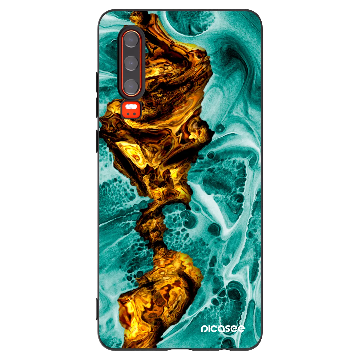 Picasee husă neagră din silicon pentru Huawei P30 - Goldsky