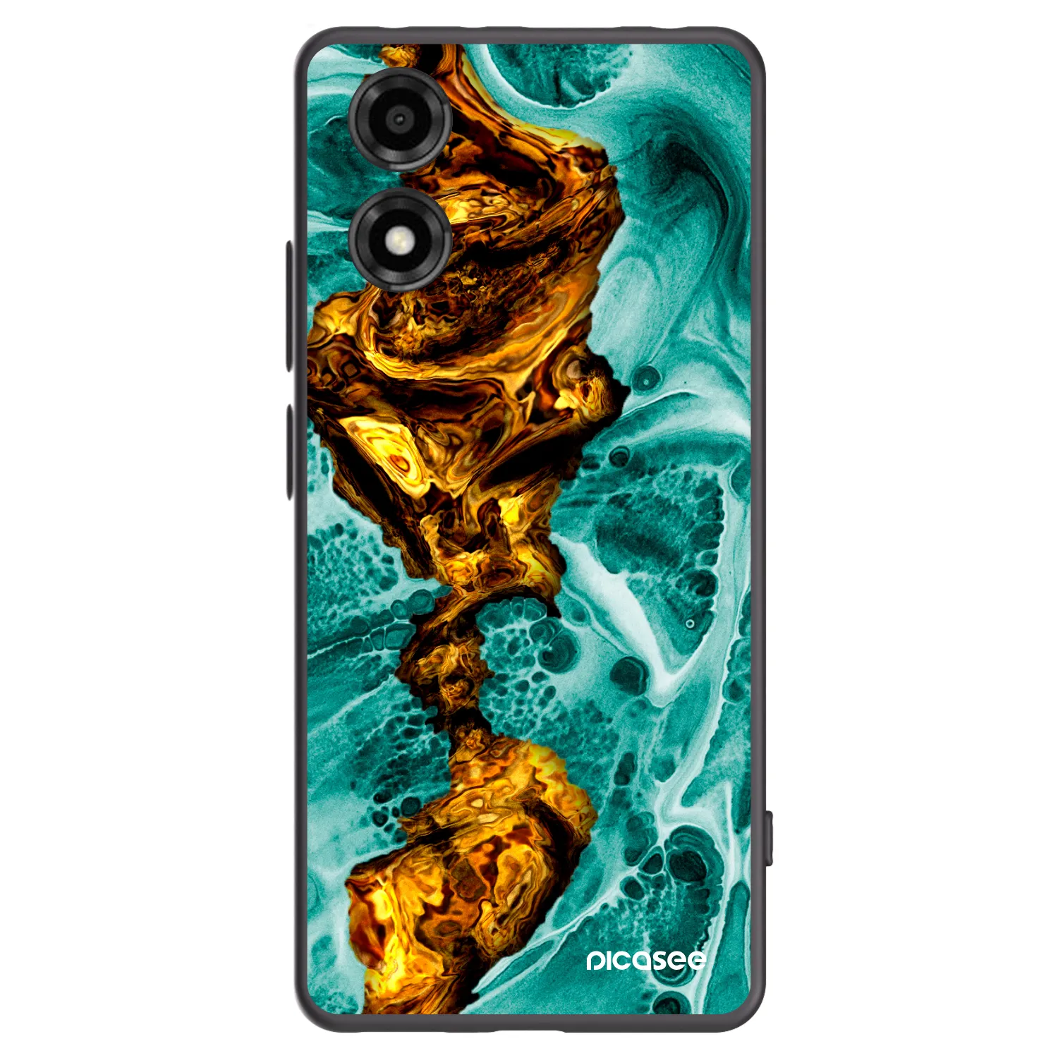 Picasee husă neagră din silicon pentru Motorola Moto E14 - Goldsky